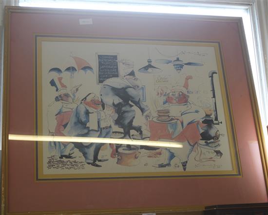 Large framed cartoon(-)